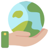 main qui porte une terre en illustration