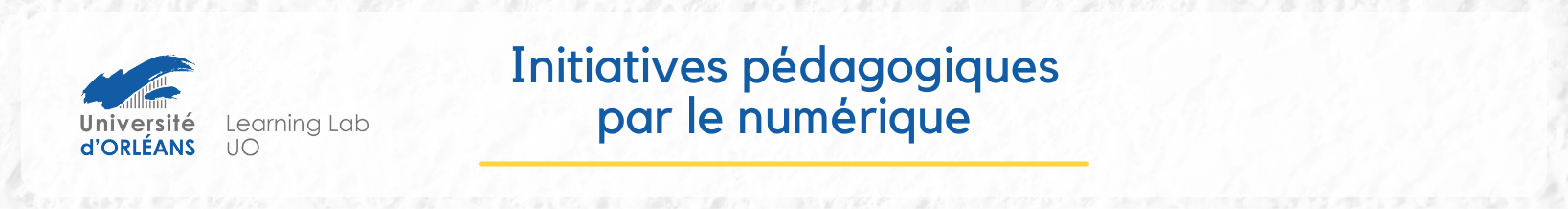 Bandeau de cours Initiatives pédagogiques par le numérique avec logos Université d'Orleans et Learning Lab-UO